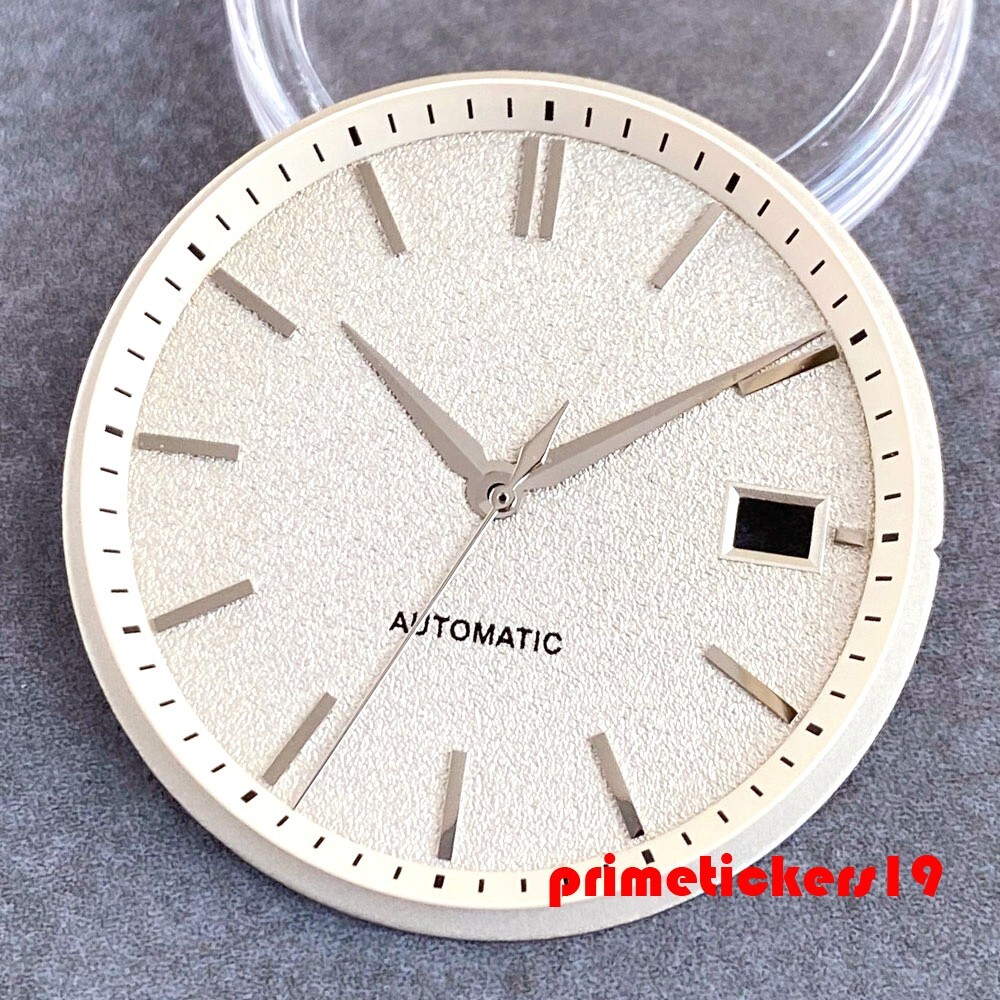 33.5mm*2.84mm Watch Dial Silver Hands Set Fit NH35 Movt Date Window Matte Face