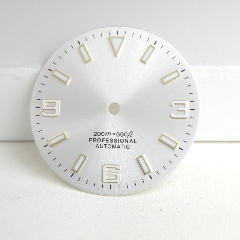 29mm No Logo Watch Dial Ice Blue Lume for NH35/2836/8215 Movement Accessories