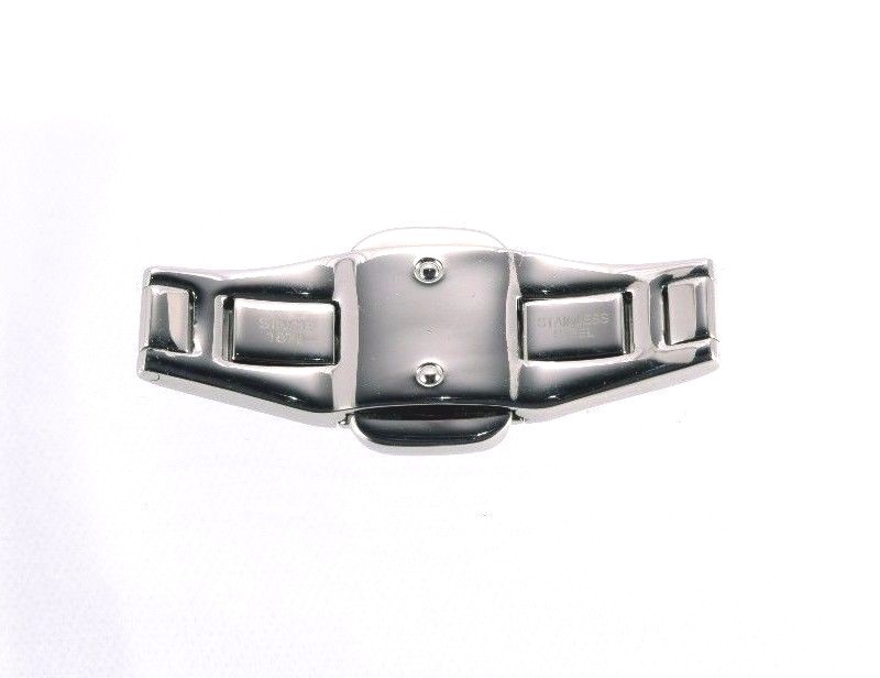 Stainless Steel Push Button Butterfly Deployment Clasp 4.5 mm x 16 mm Polished