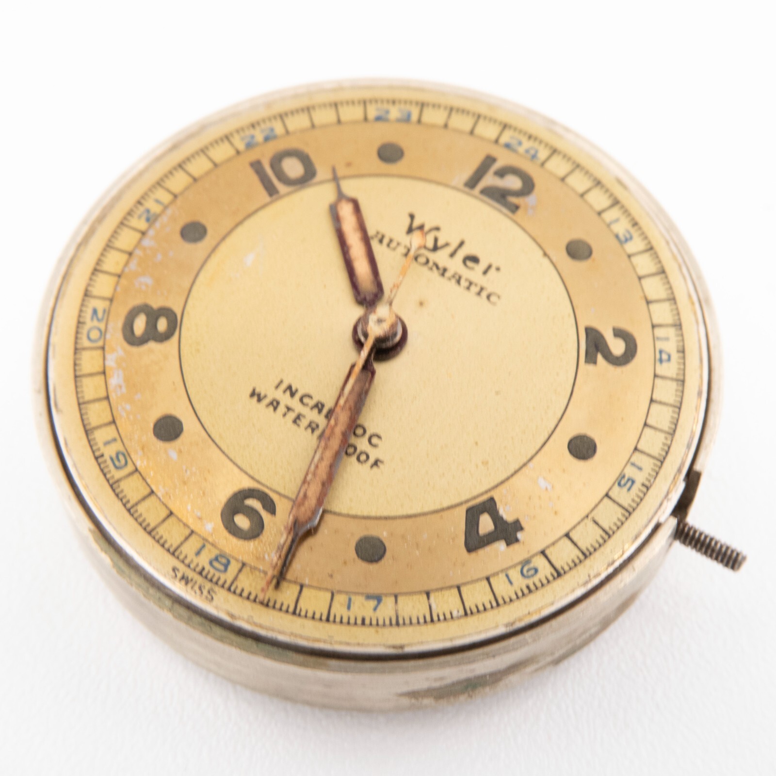 Vintage Wyler 24.8 x 7.3 mm 17-Jewel Automatic Wristwatch Movement, Runs