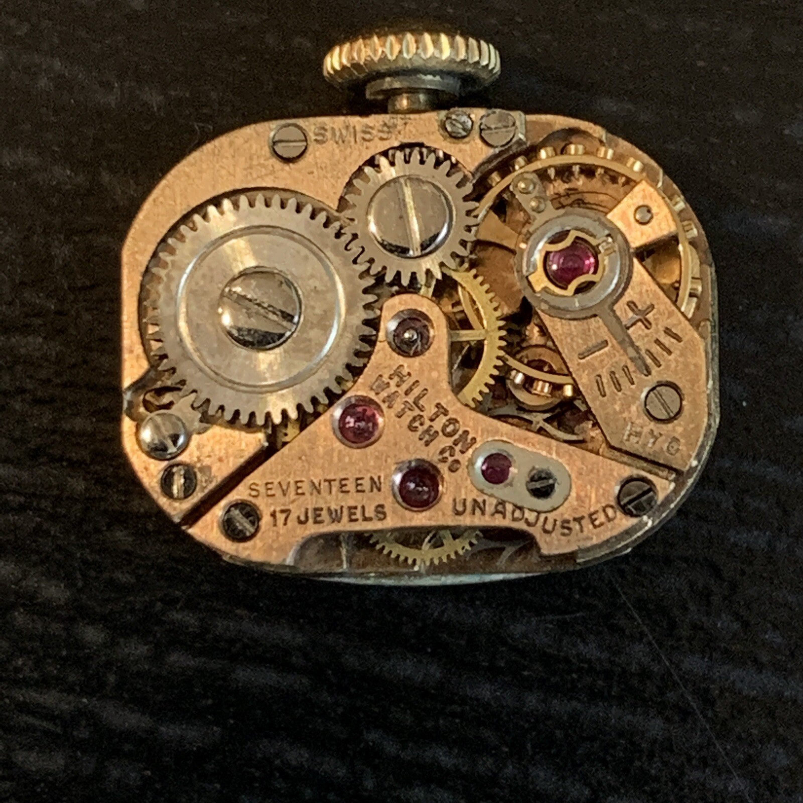 Vintage Hilton Accurist watch movement 17 jewels swiss parts and repair