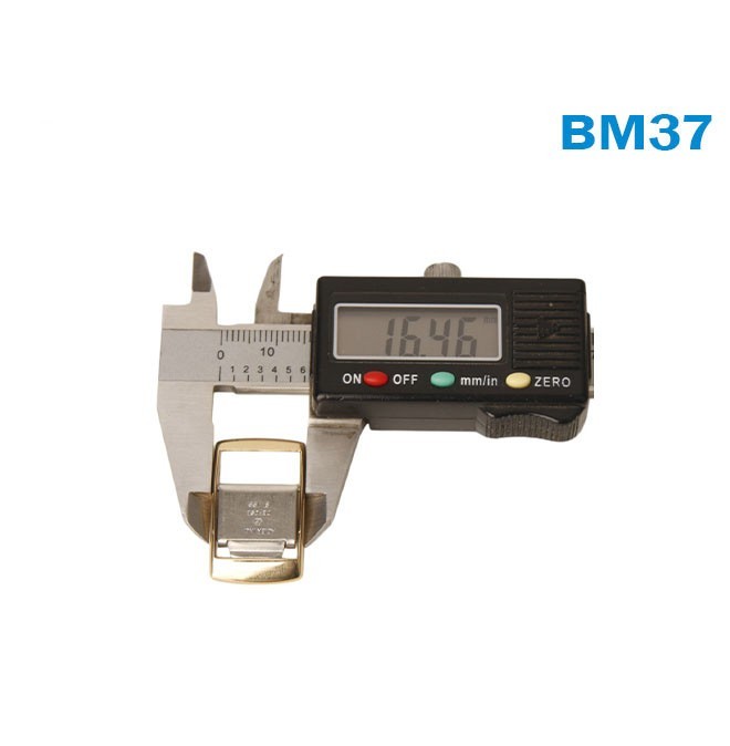 Original Buckle -Metal Band-Swiss Made-Gold Color -Size:16mm- Acier Inox#BM37.