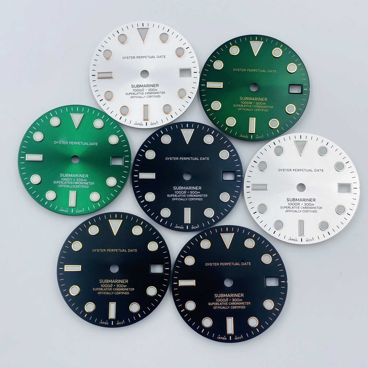 28.5mm SUB Sun Pattern Watch Dial Blue Green Lume for Nh35 Nh36 Movement Parts