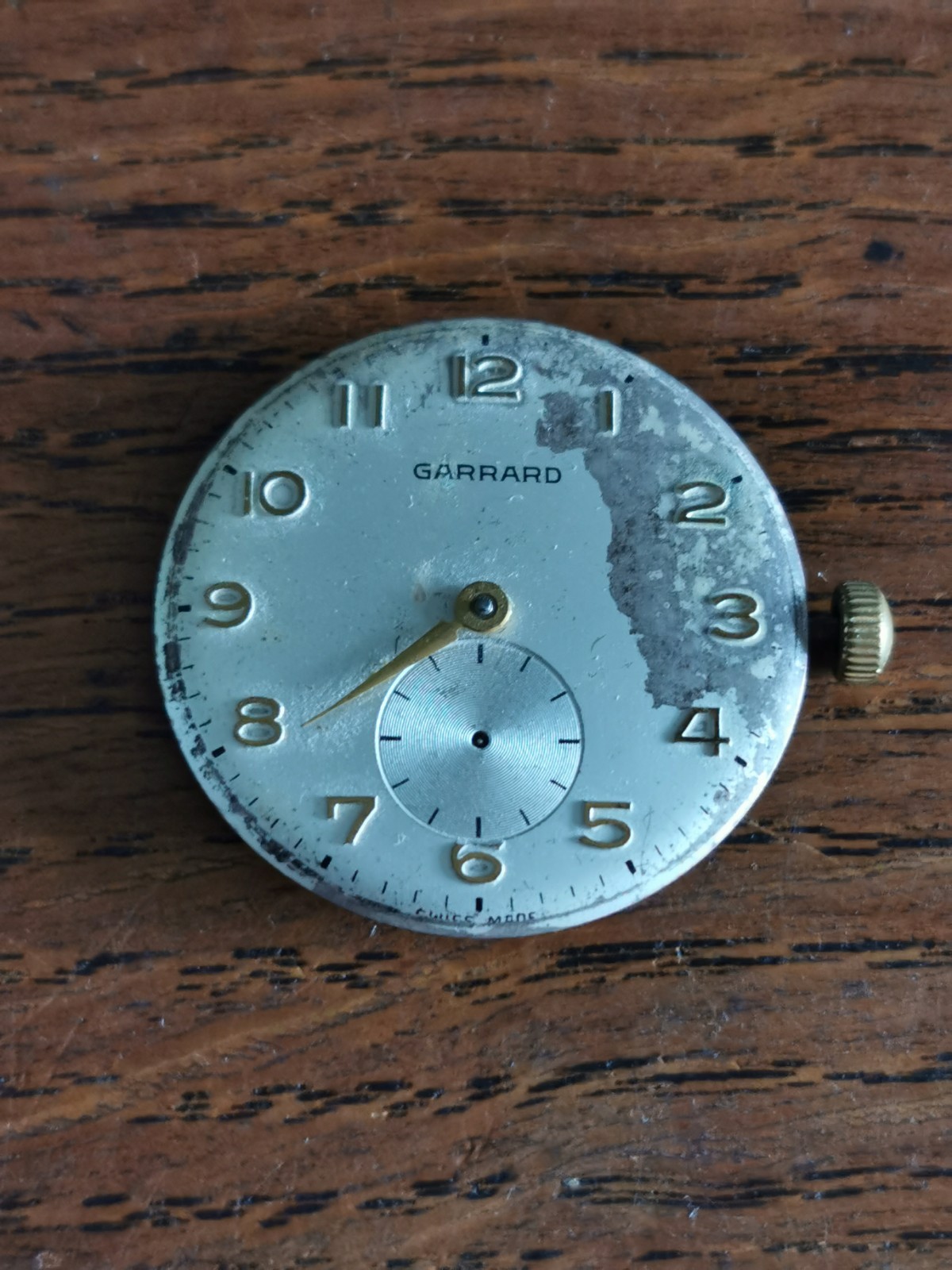 Garrard 17 Jewels Watch Movement / Dial for Restoration / Parts #N522