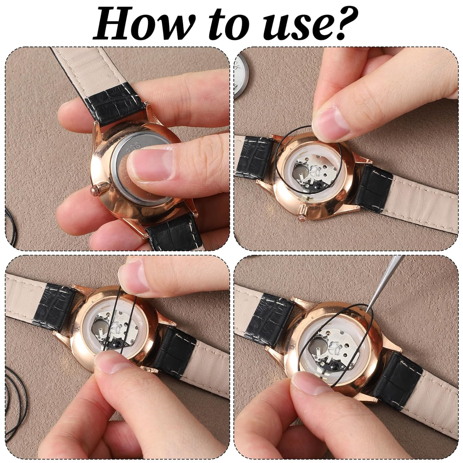 80Pcs O Ring Watch Gasket Set, 0.5/0.6/0.7/0.8 Mm Waterproof Rubber Watch Seal