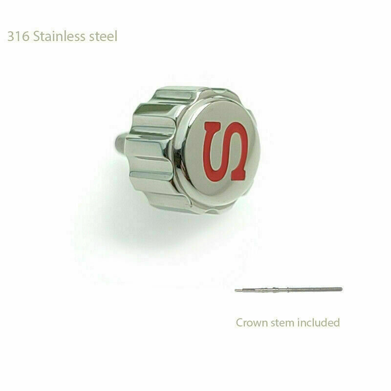 Knurled Crown SKX007/9 Stainless Steel Crown For Seiko 7s26 NH35 NH36 6R15