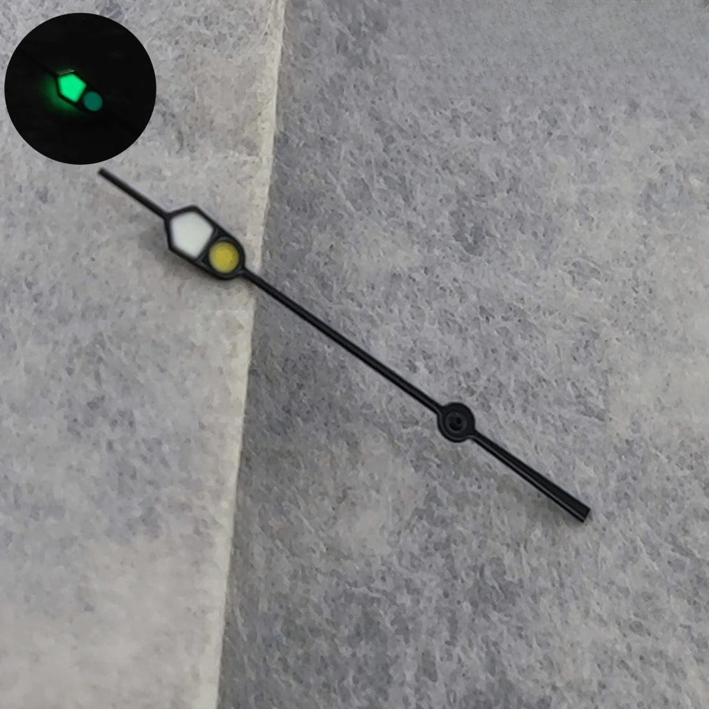13mm Silver Black For NH35 NH36 7S26 7S36 4R35 4R36 Watches C3 Green Luminous