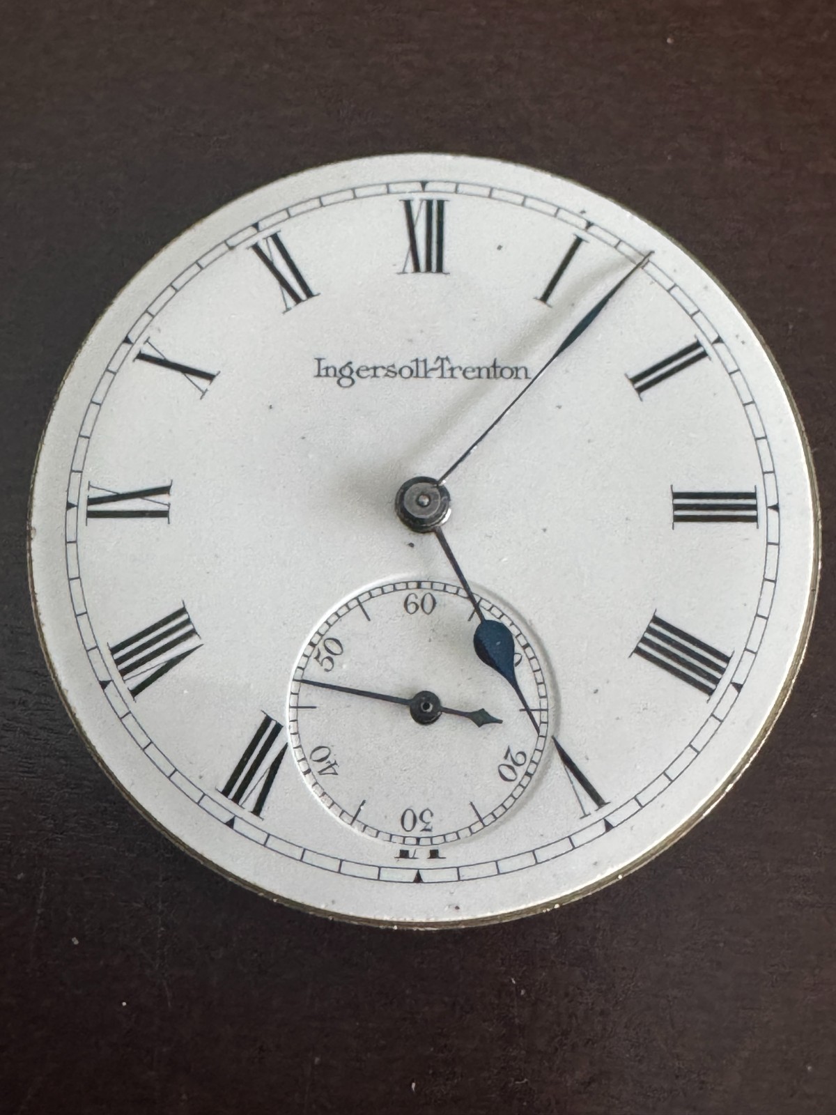 VINTAGE 16 SIZE INGERSOLL TRENTON W. CO. POCKET WATCH MOVEMENT NOT RUNNING