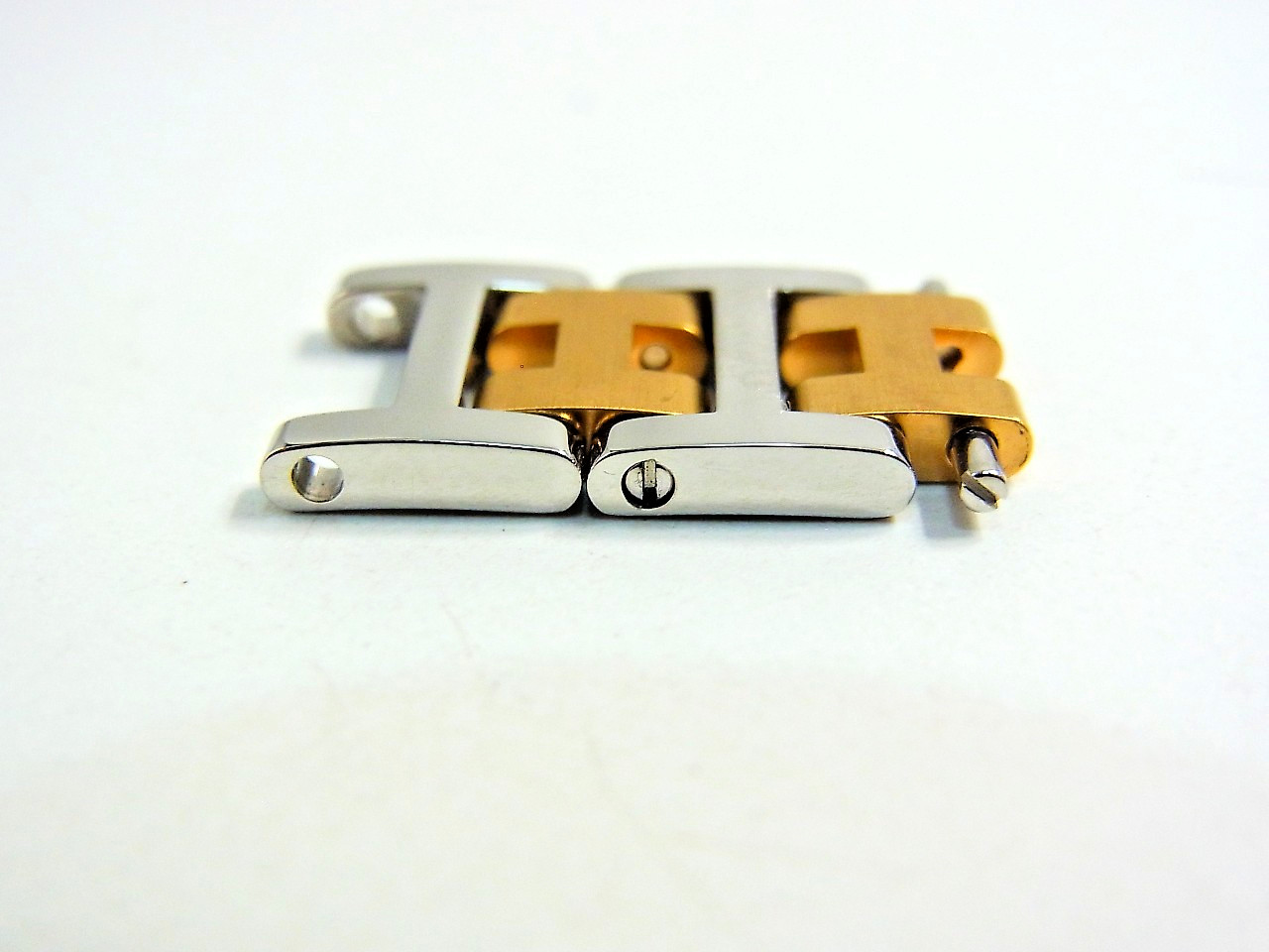 HERMES Clipper Watch 12mm Side Polish Genuine Link Band Bracelet 2pcs Set EX (b