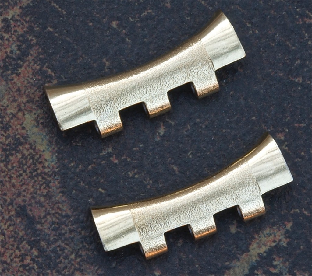 Gold 18mm end piece pair for 7-row NSA Swiss bracelet NSA vintage watch band NOS