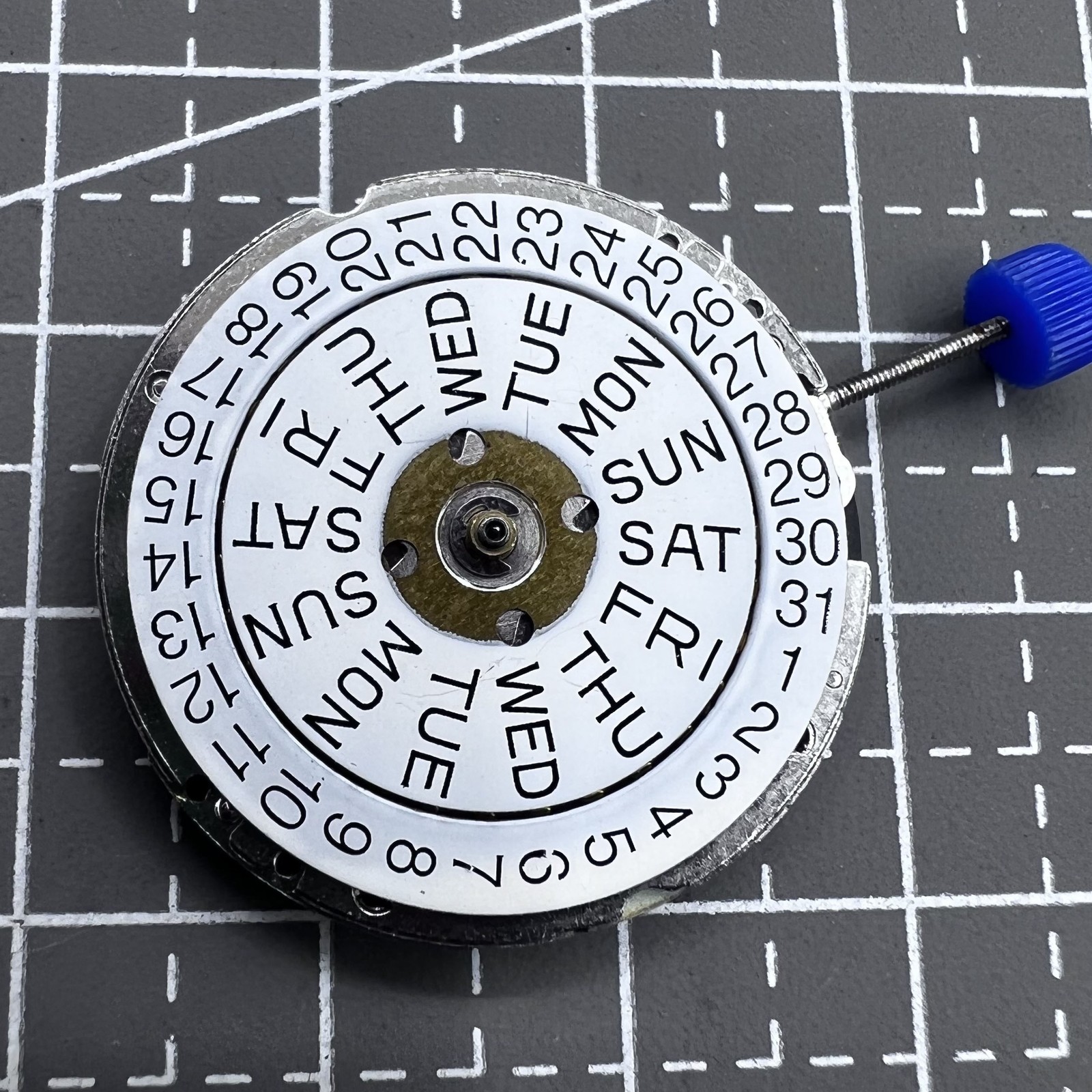 Swiss ISA 1198 Quartz Movement 3 Hands English Disk Day Date