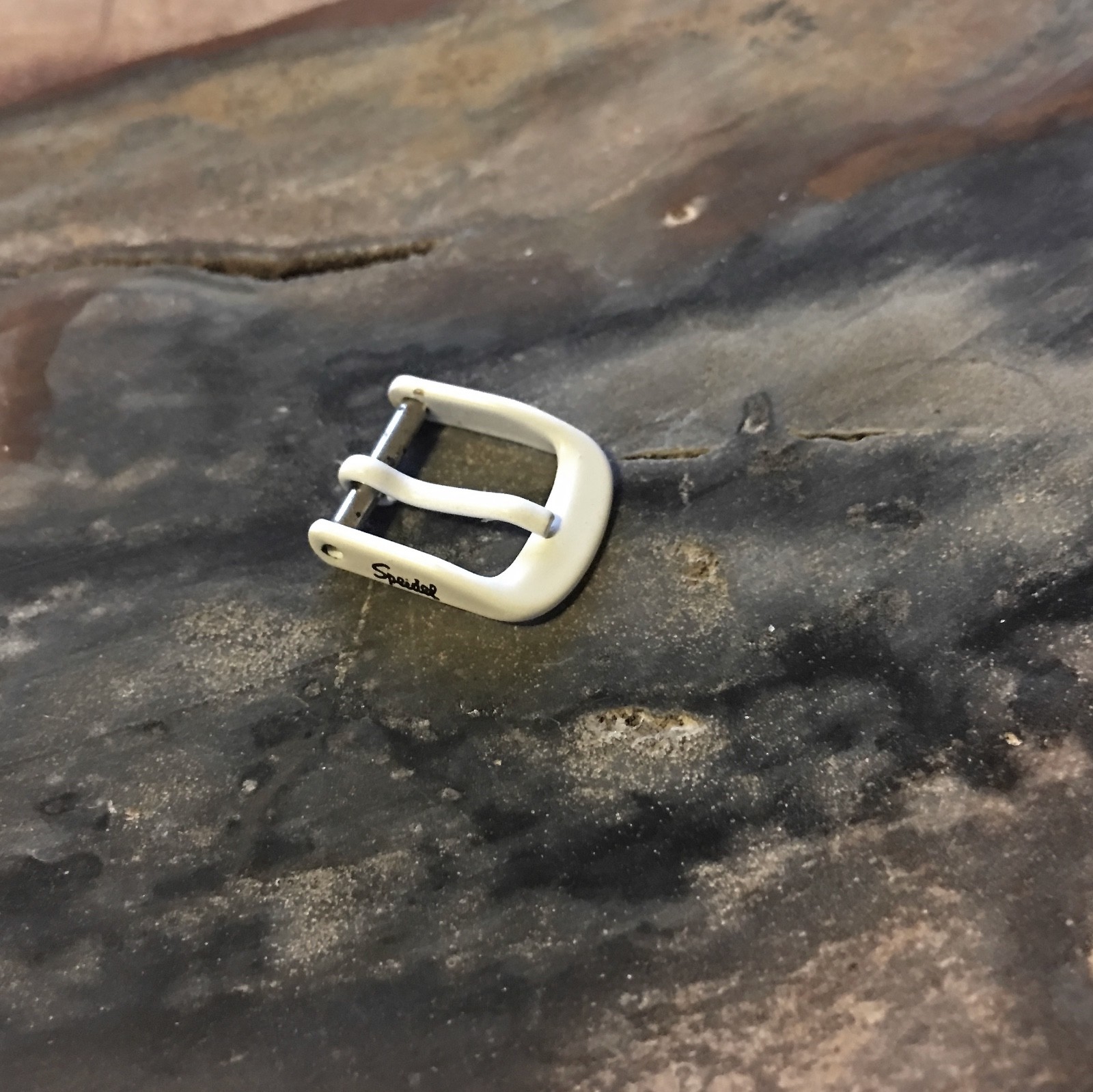White vintage ladies watch strap buckle 9mm opening old stock from 1960s/70s