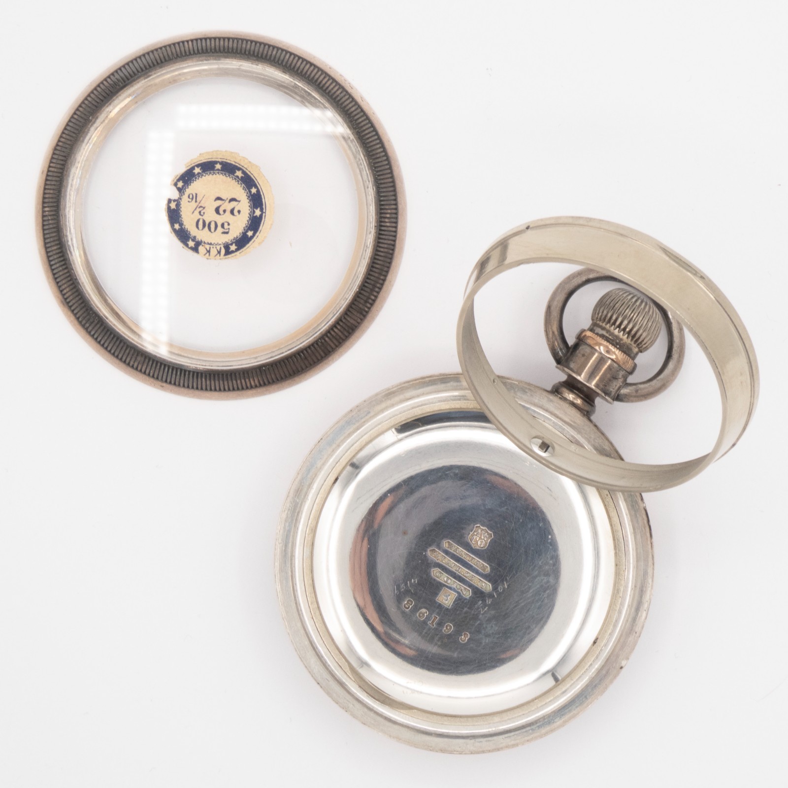 Waltham 60.7 x 86.3 mm 18 Size Coin Silver Antique Pocket Watch Swing Out Case