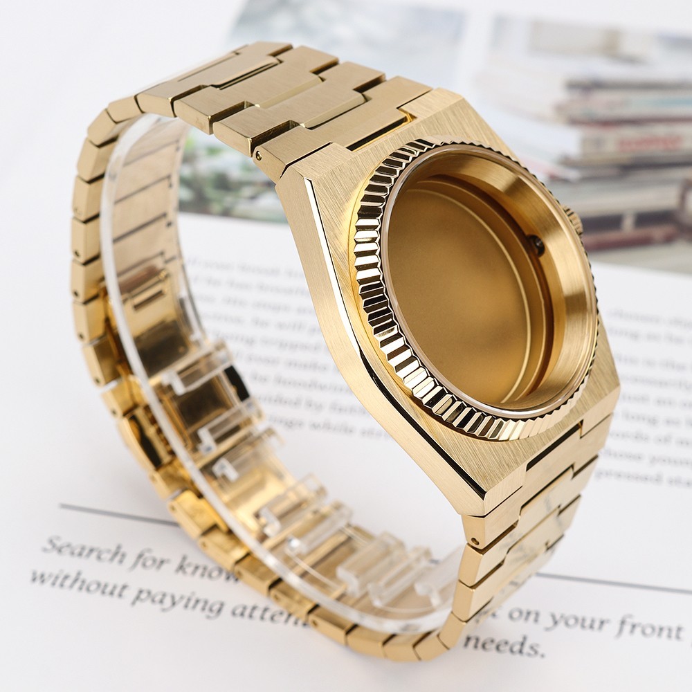 FEIYASHI Butterfly Clasp Sapphire 40mm Oyster Watch Case For Seiko NH35 Movement