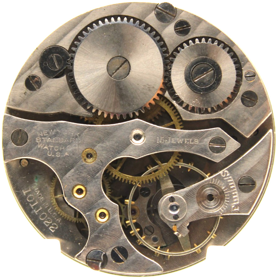 1922 NEW YORK STANDARD POCKET WATCH MOVEMENT 1011022 GRADE: 1553 10s 15j (F4S)