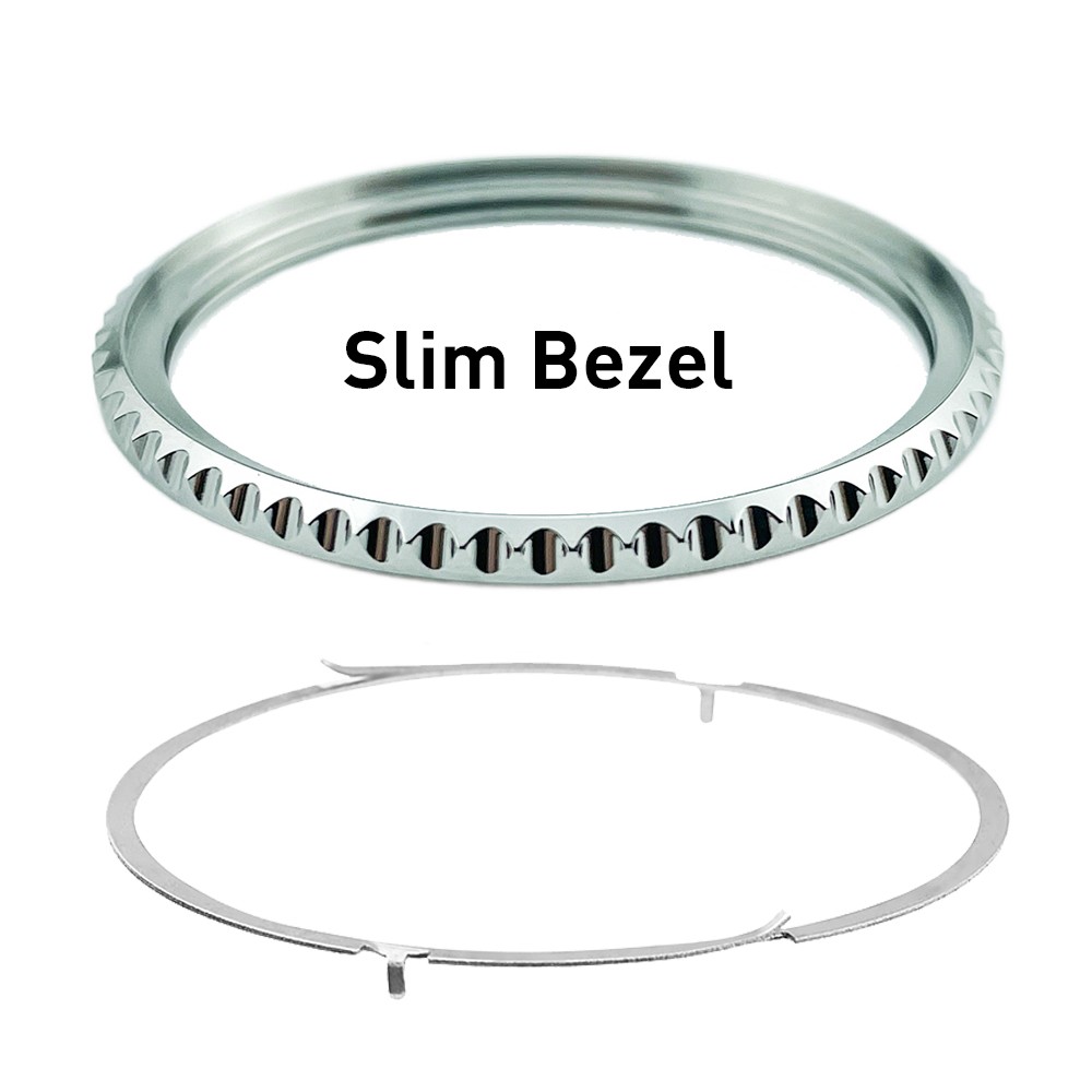Silver 316L Slim Fluted Bezel and Click Spring Parts for SKX007 SRPD Watches