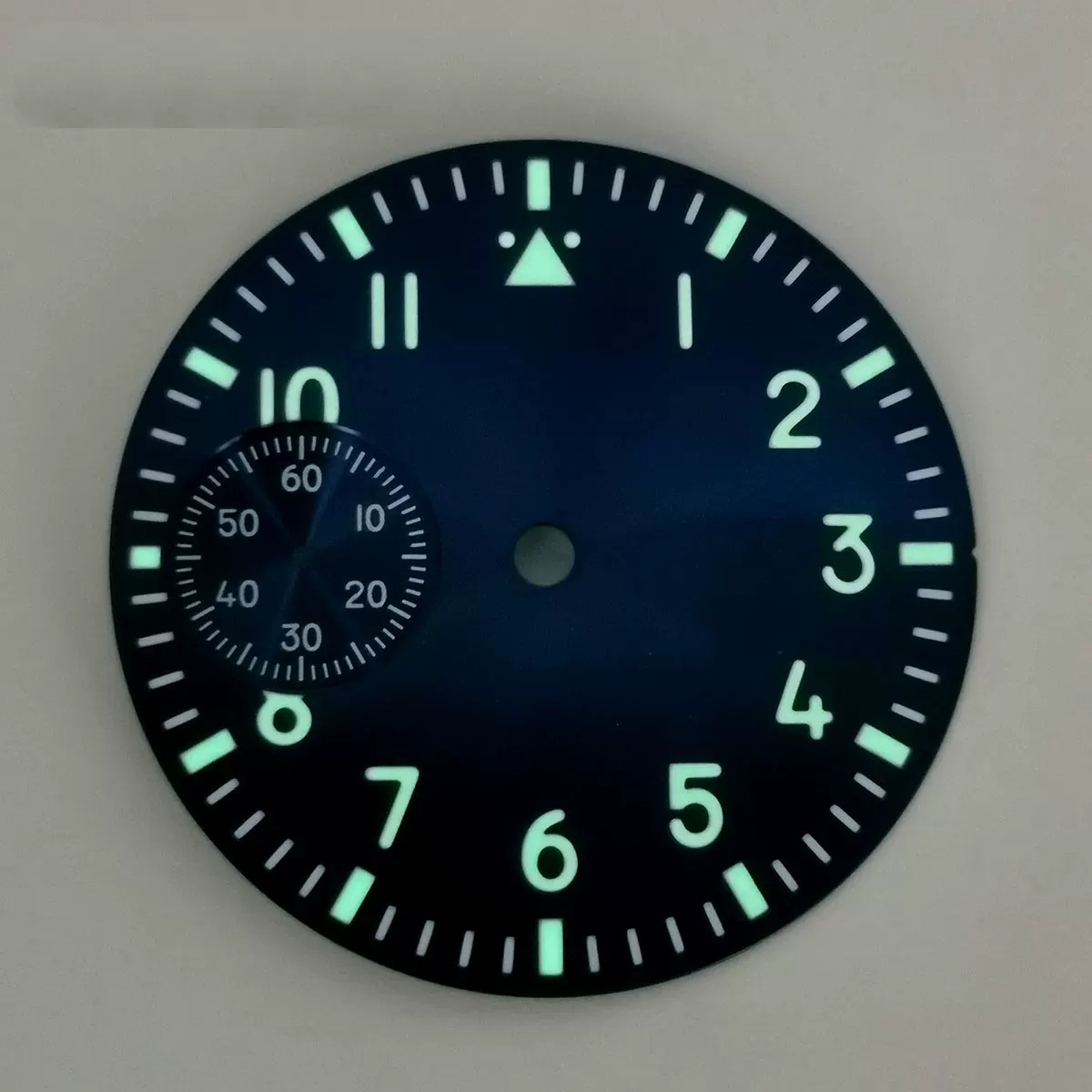 37mm Black Blue Watch Dial Green Luminous For ETA6497 ST3600 Movement No Logo