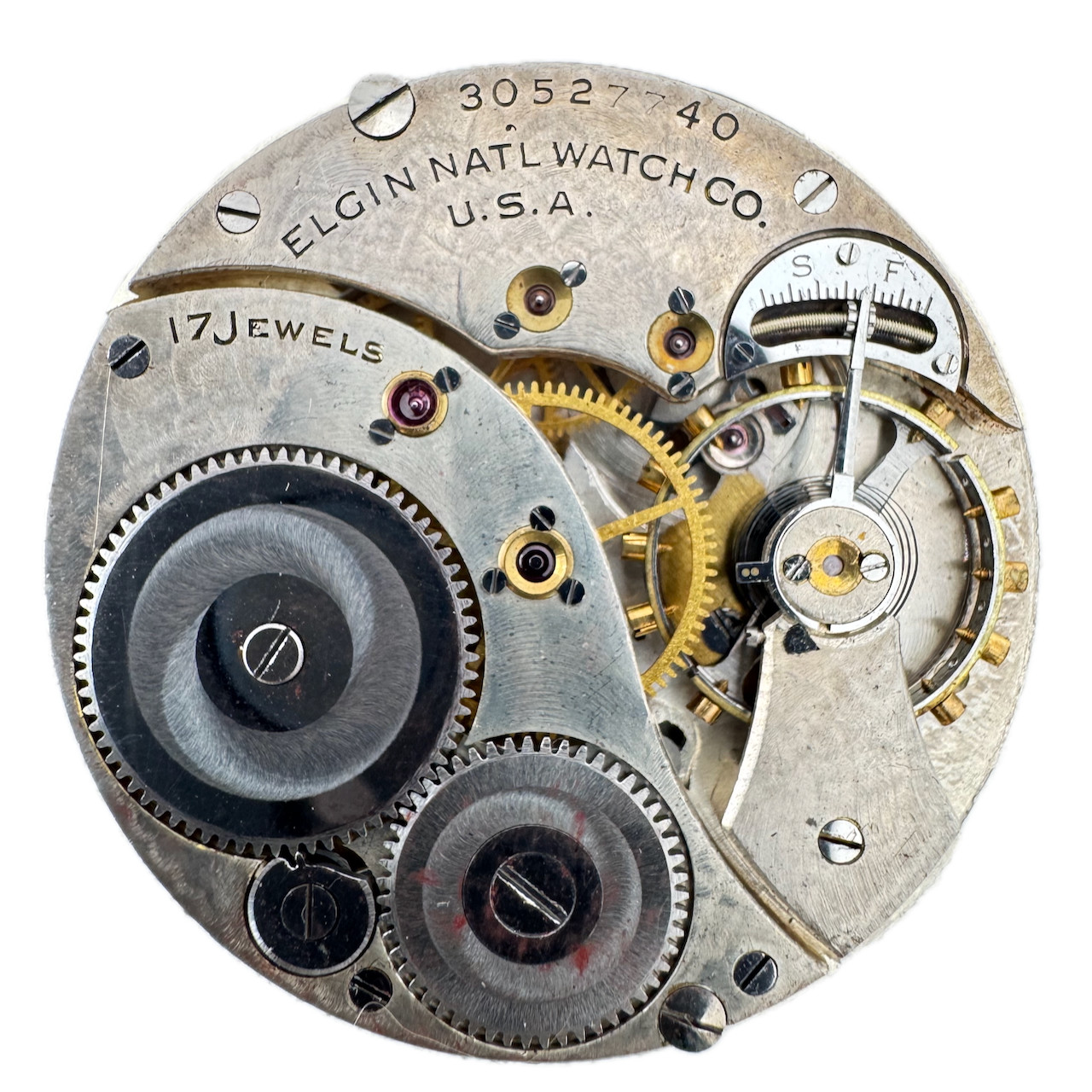 Vintage 12s 1928 Elgin 17 Jewel Mechanical Pocket Watch Movement 345 USA
