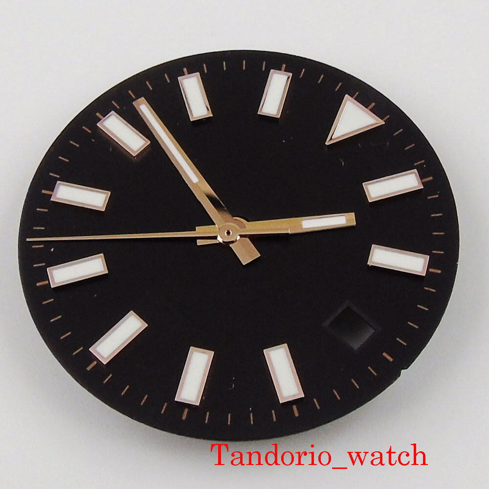 back sterile men watch dial with date window watch hand fit miyota 8215 DG 2813