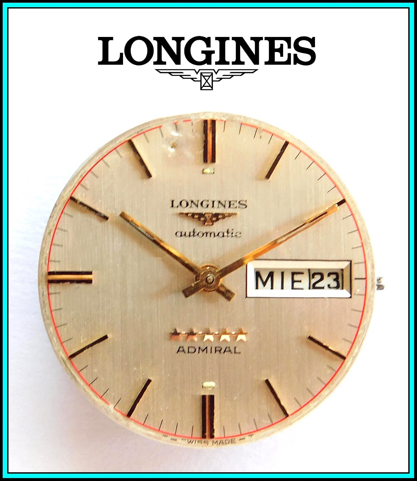 LONGINES ADMIRAL AUTOMATIC Watch, Cal. 507 Day-Date 17 Jewels – WORKING