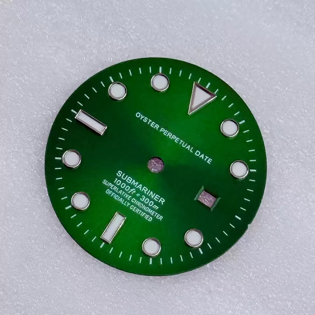 24.5mm SUB Women’s Watch Dial Green Luminous for NH05 Movement Watch Parts