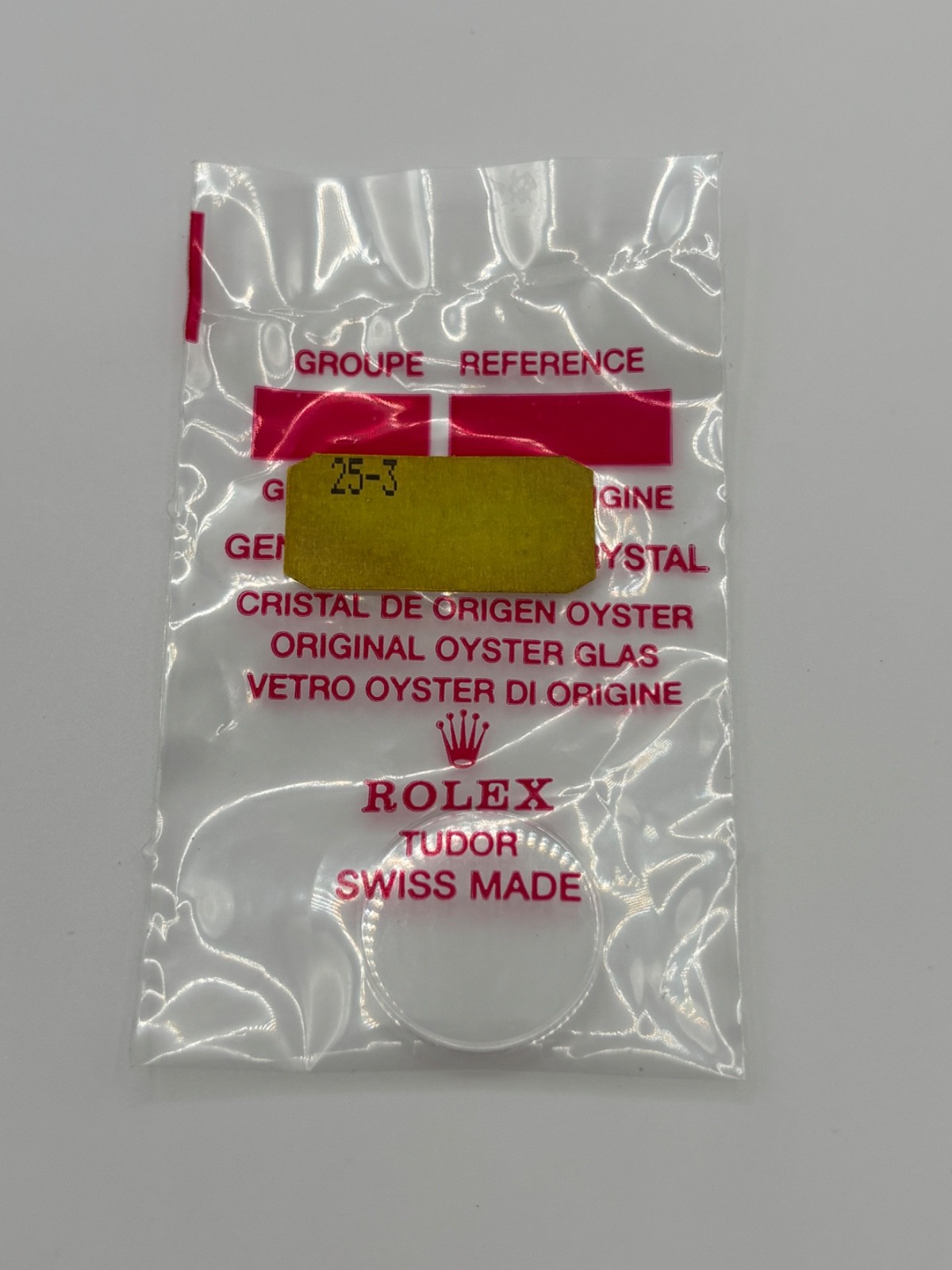Rolex Tudor Genuine Crystal 25-3 Plexi