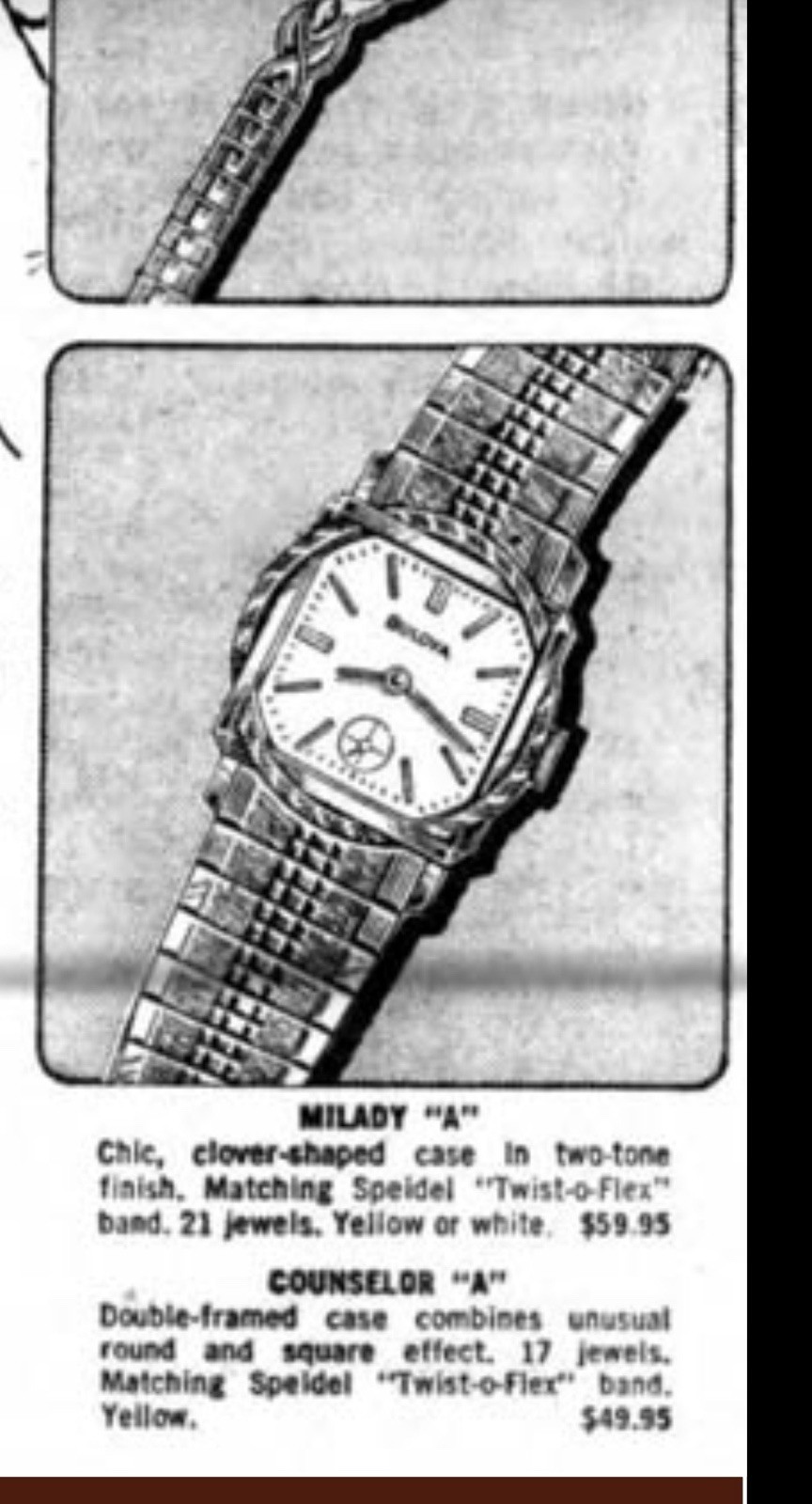 Rare NOS Vintage 1960s Bulova Bulova Counselor “A” Watch Glass Crystal