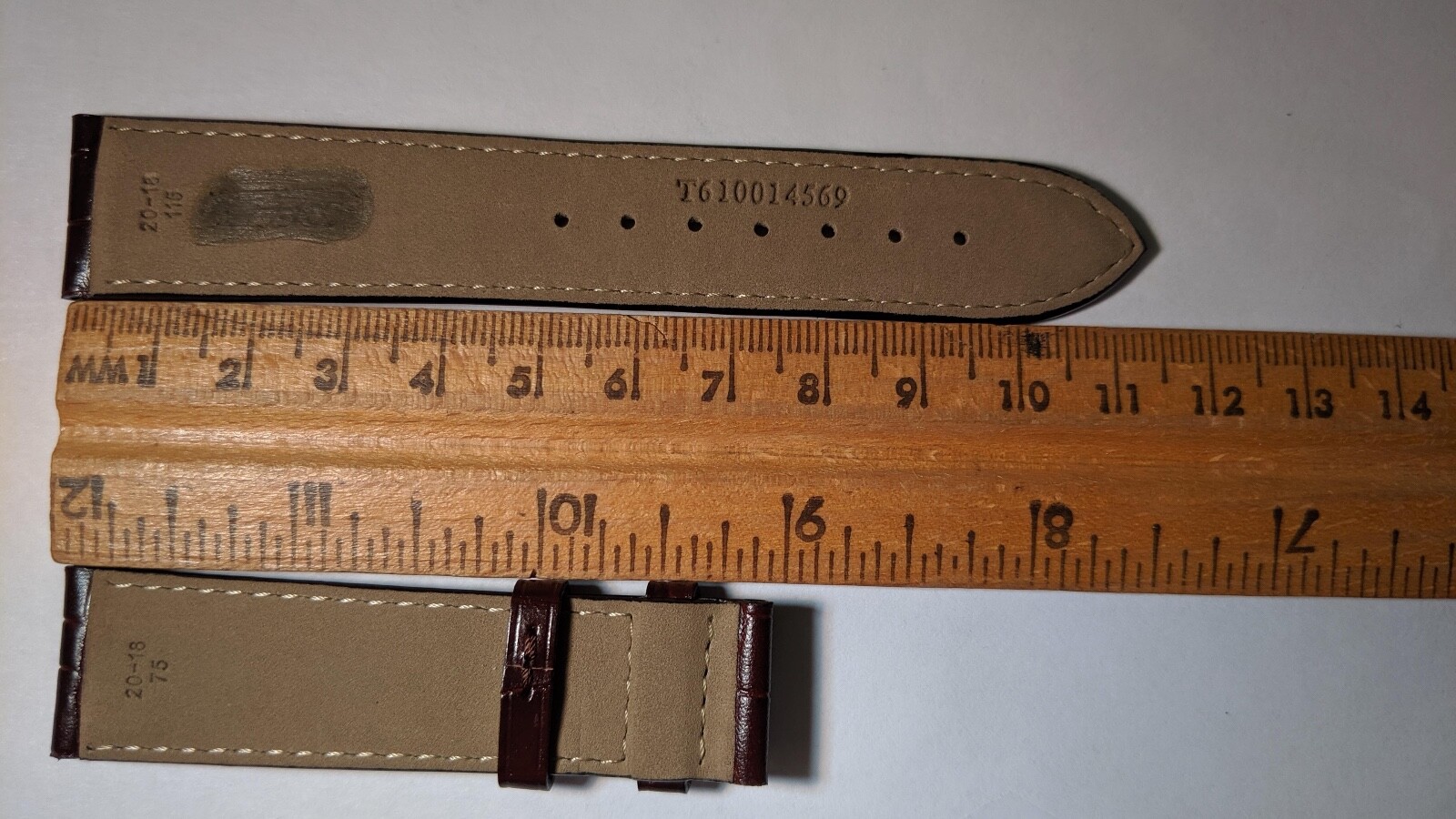 Tissot BAND BROWN allig 20mm DEPLOYMENT, slightly padded, 20/18mm, NEW, Regular