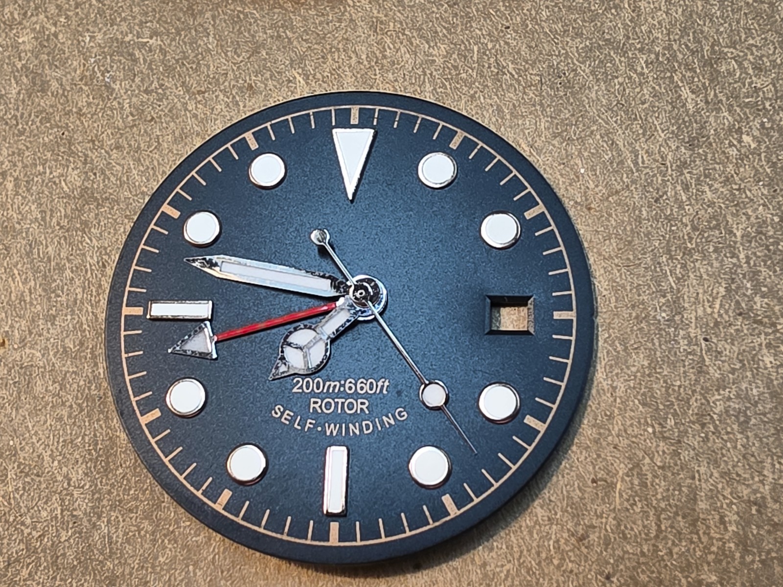 NOS Date GMT Automatic Watch Movement With 30.5mm Dial & 4 Hands