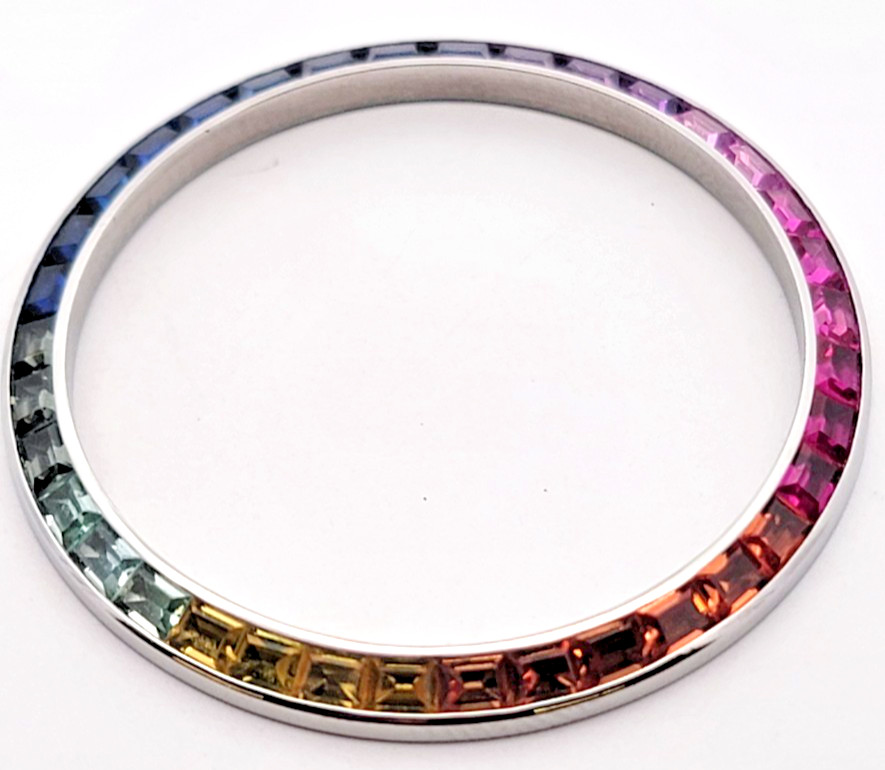 Rolex Datejust 41mm Rainbow Dial | Custom Silver Finish | Synthetic Gemstone Mar
