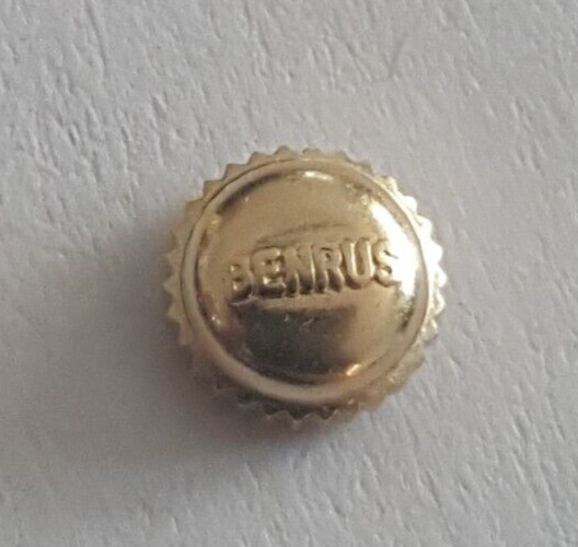 Benrus Water Resistant Gold Plated Crown