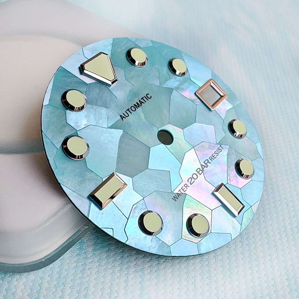 High Quality MOP Natural Black Mother Of Pearl Watch Dial 28.5mm for NH35 36 4R