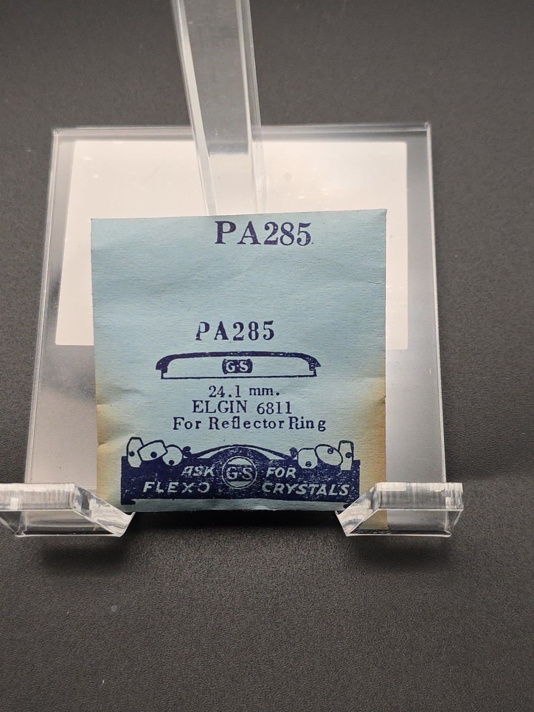 G-S Watch Crystal PA285 24.1mm Elgin 6811 For Reflector Ring