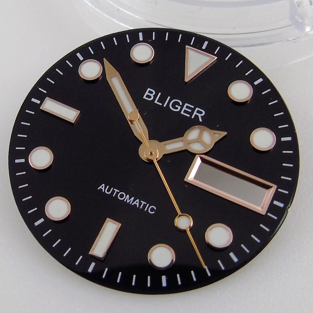 Watch Dial 29mm Spare Parts With Hands Fit NH36/NH36A Date/Day Calendar Window