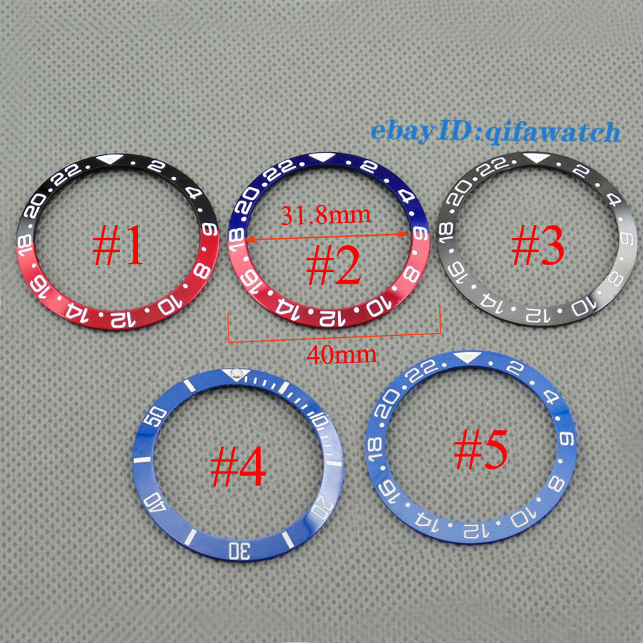 Red Black Blue Green Ceramic/Titanium bezel Insert fit GMT automatic watch P349