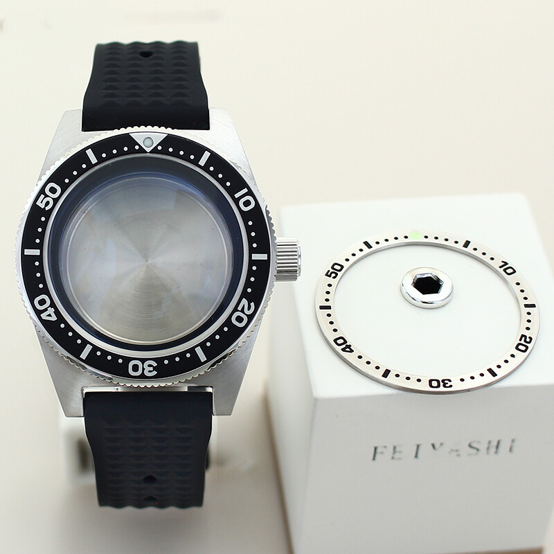 40mm Seiko 62MAS Watch Case Mod Rubber Strap Sapphire Glass For Nh35/36 Movement
