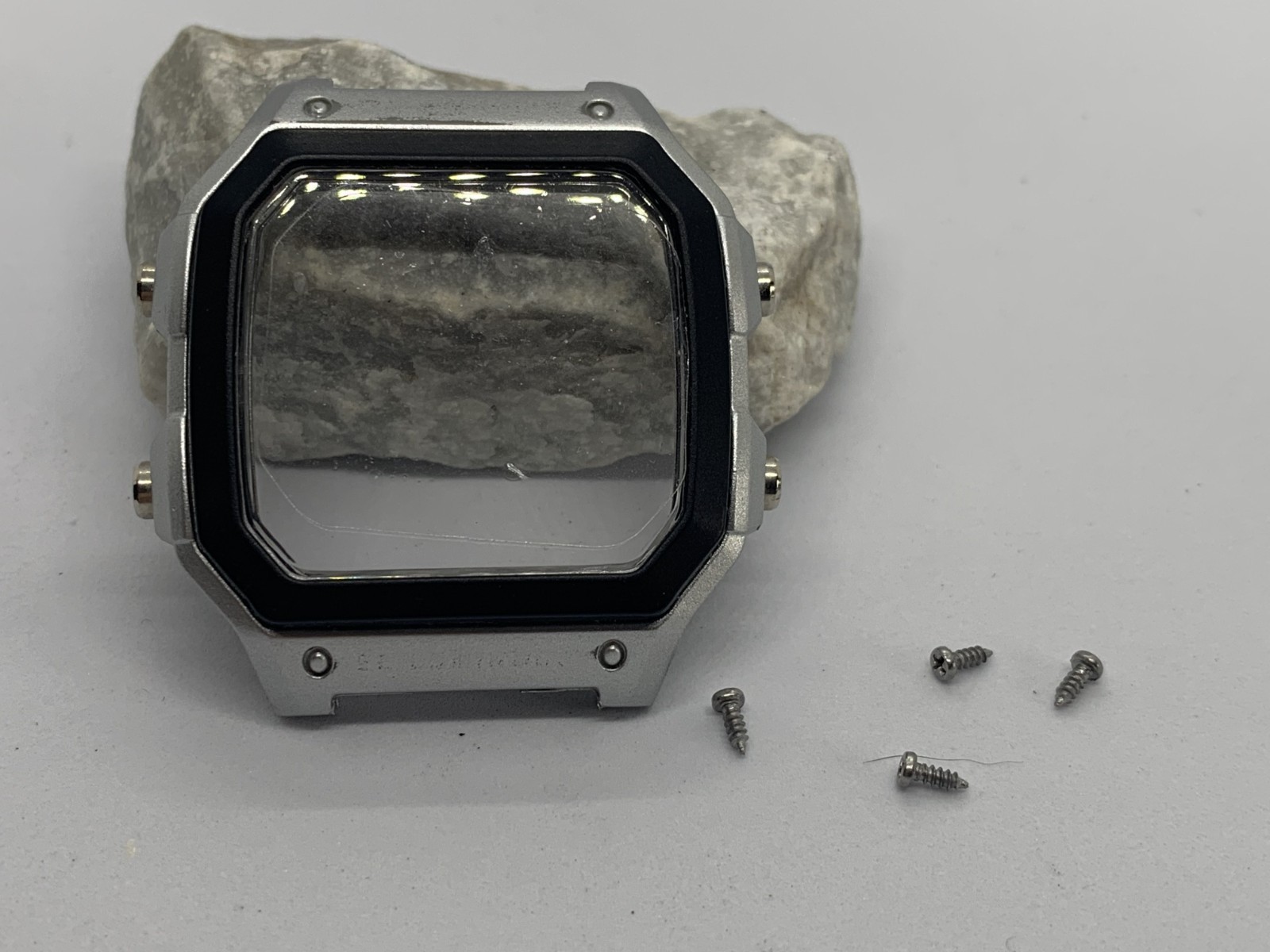 Casio WorldTime AE-1200 Replacement Silver Resin Case Screws Gasket READ