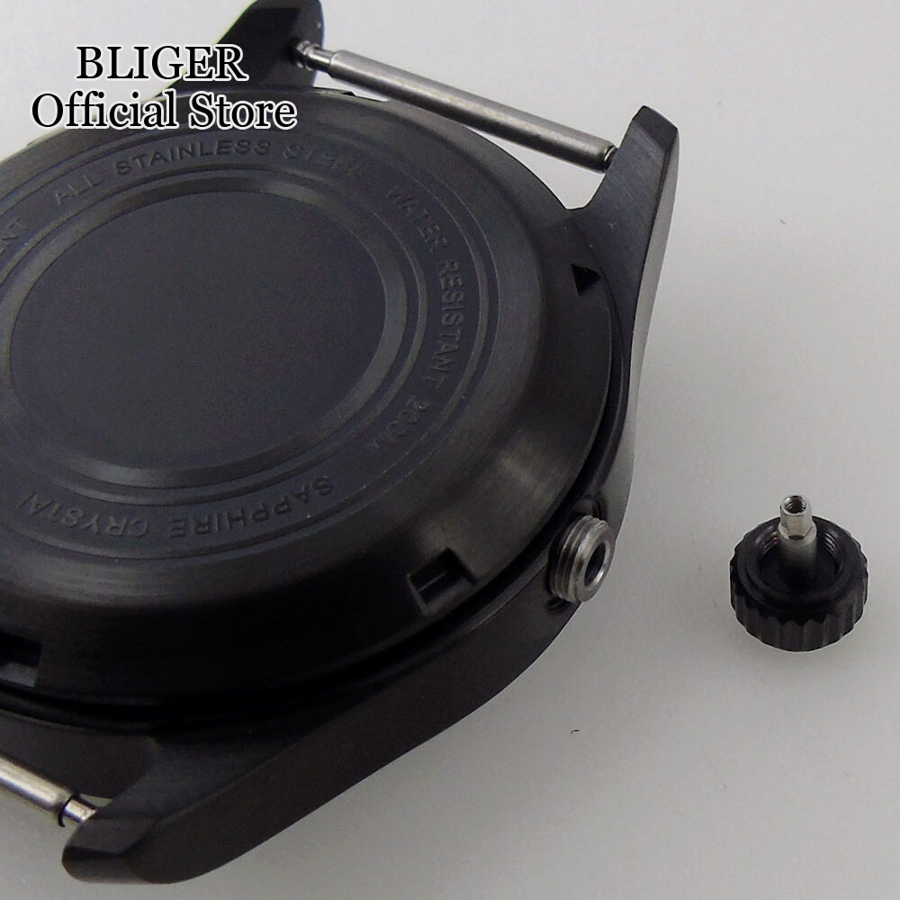39mm Diver Watch Case Brushed 200M Waterproof fit NH35A PT5000 Sapphire Crystal