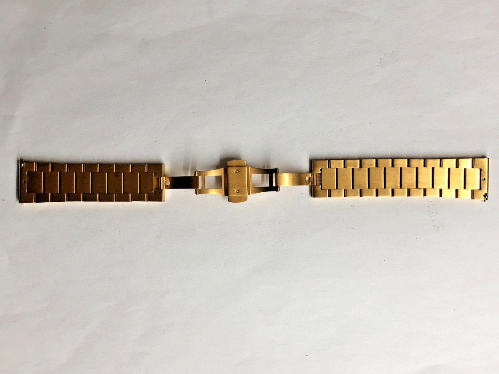 HappieWatch 20mm Gold Plated Stainless Steel Butterfly Fastening Watch Bracelet