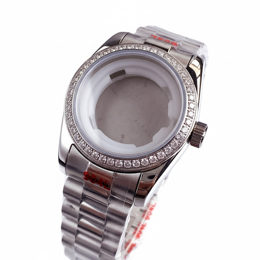 31mm NH05 Watch Case Diamond Belze Gold/Rose Gold two Tone Stainless Steel Strap