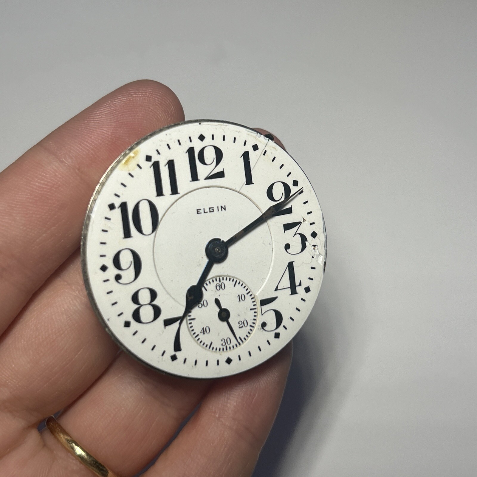 Collectible ELGIN Fathertime 21J 5adj USA Men’s Pocketwatch Movement