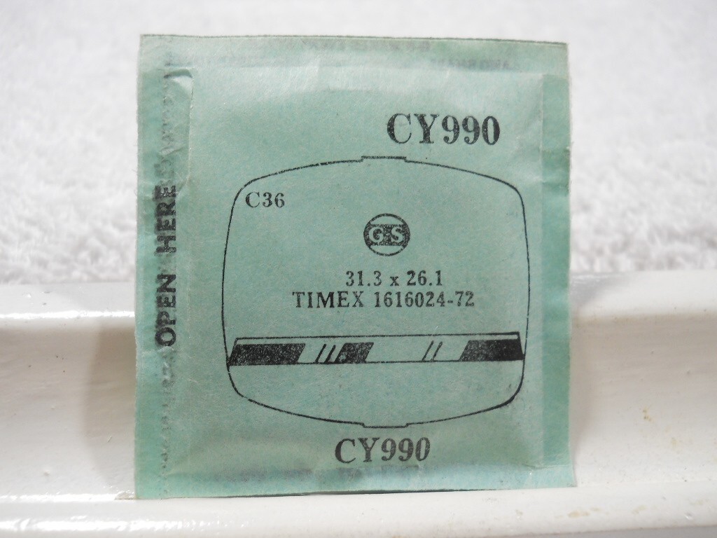 GS CY990 Watch Crystal Fit Timex 1616024-72 – 31.3 x 26.1 mm Replacement Repair