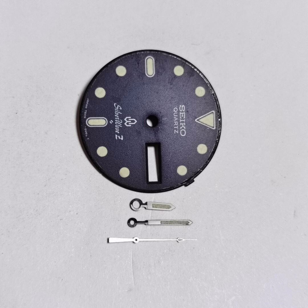 GENUINE PATINA BLUE DIAL 27.2mm SET HANDS SEIKO QUARTZ SILVERWAVE 100 7546-606A