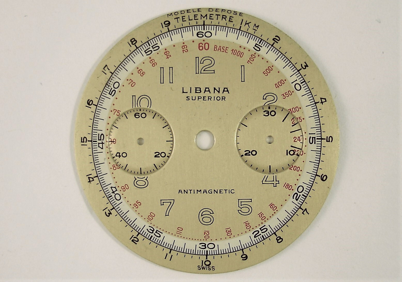 Lebanon Chrono 2 Counters Vintage Dial 32mm for Cal. Valjoux 23