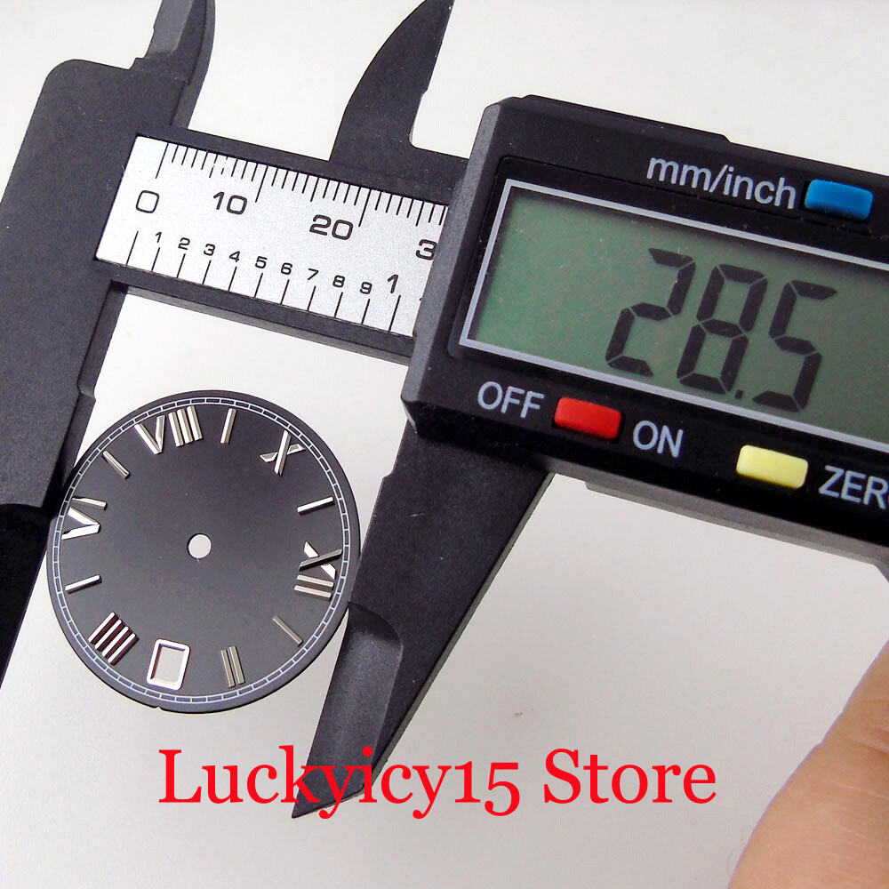 28.5MM Accessories Mens Watch dial Fit NH35A NH36A NH35 NH36 SKX Black Blue Date