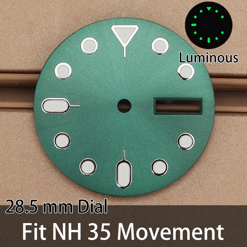 Sports Style Dials Watch Dials Calendar 28.5mm Luminous For Seiko NH35 Movement