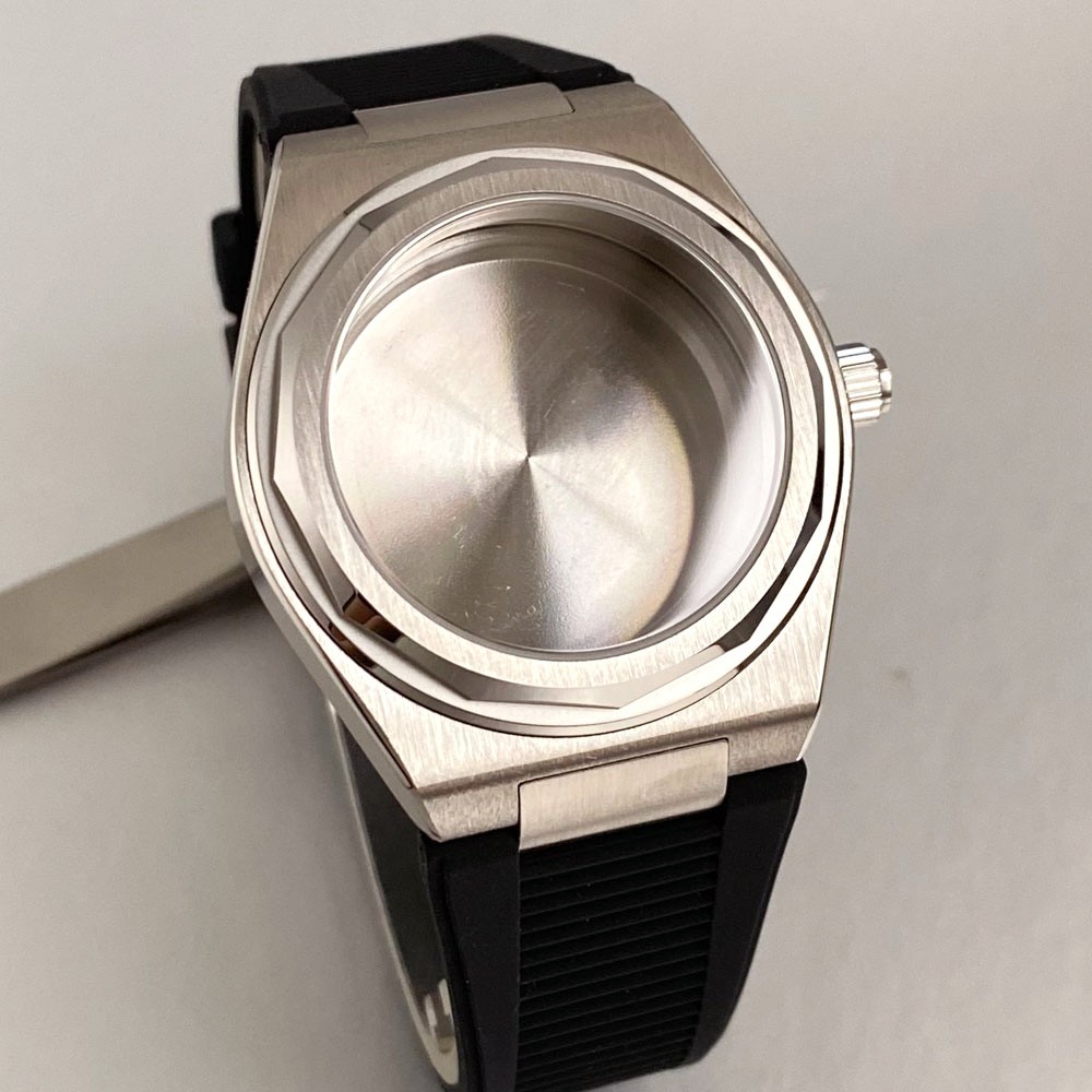 40mm Watch Case with Polygonal Bezel Sapphire Fit NH35 NH34 PT5000 For Ingenieur