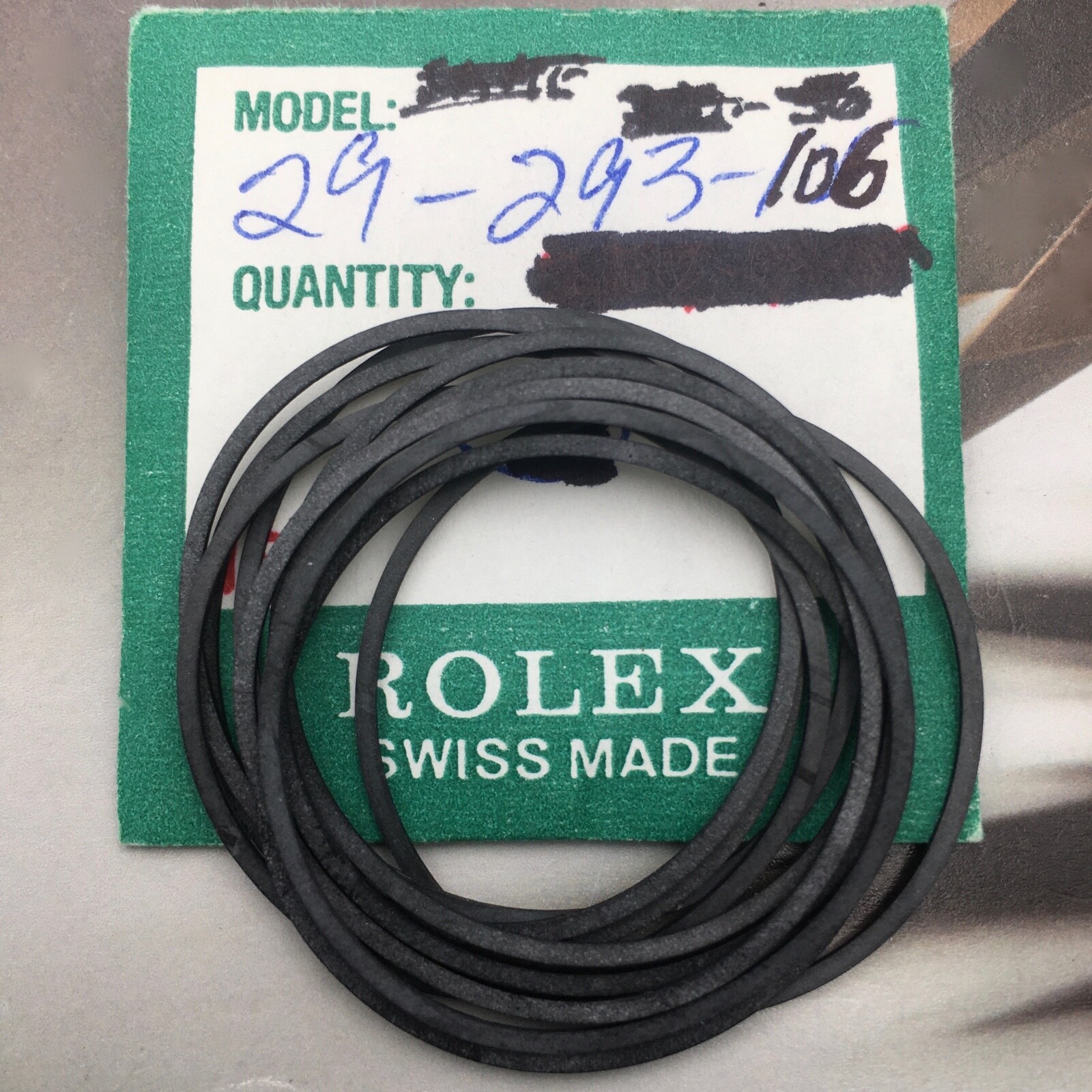 Genuine Rolex O-Ring Case Back Gasket 29-293-106. Price For one Gasket