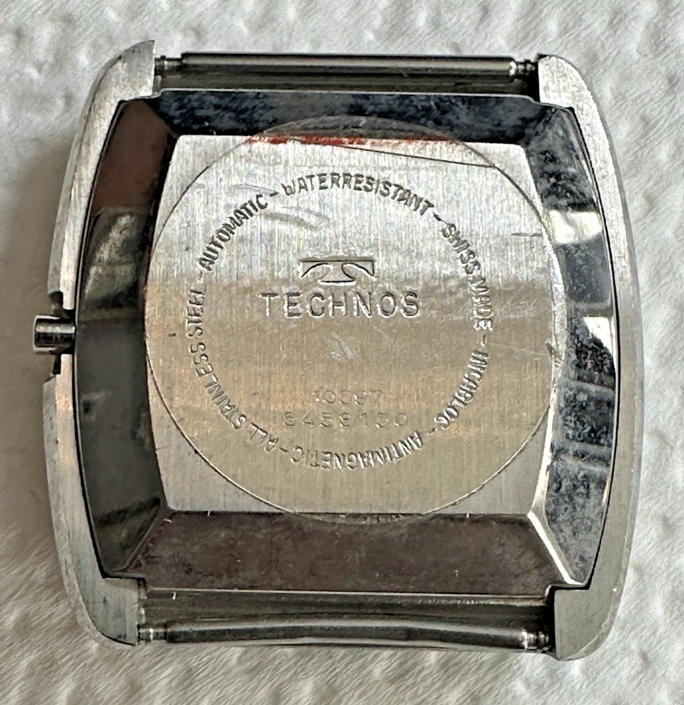 1970s TECHNOS 2789 5437 Men’s Watch Case w/ Crystal Watchmakers D55