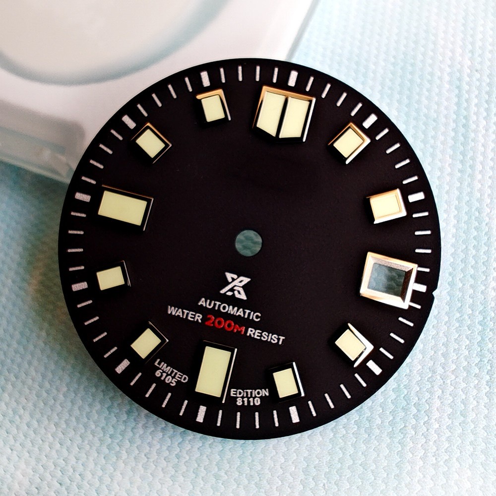 28.5mm dial with C3 luminescent coating, for NH35 dive watch modification